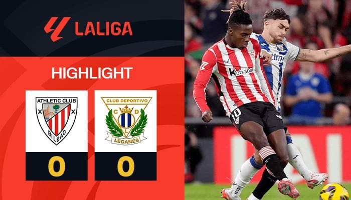 ผลบอล แอธเลติก คลับ พบ เลกาเนส 0-0 (27/01/2025) ไฮไลท์การแข่งขัน 