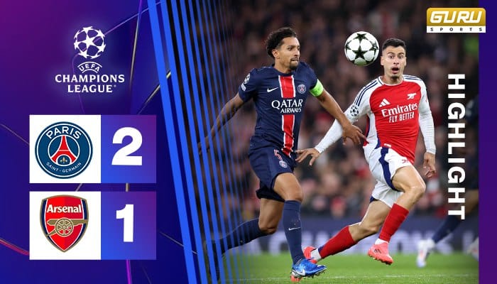 ผลบอล เปแอ็สเฌ พบ อาร์เซนอล 2-1 (08/05/2025) ไฮไลท์การแข่งขัน