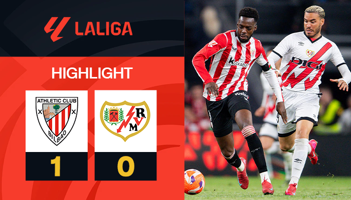 ผลบอล แอธเลติก บิลเบา พบ ราโย่ บาเยกาโน่ 1-0 (26/08/2025) ไฮไลท์การแข่งขัน ลาลีกา 2025/2026