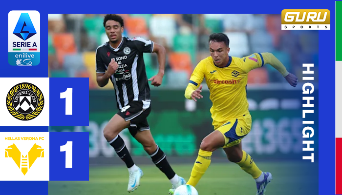 ผลบอล อูดิเนเซ่ พบ เฮลลาส เวโรน่า 1-1 (26/08/2025) ไฮไลท์การแข่งขัน ลาลีกา 2025/2026